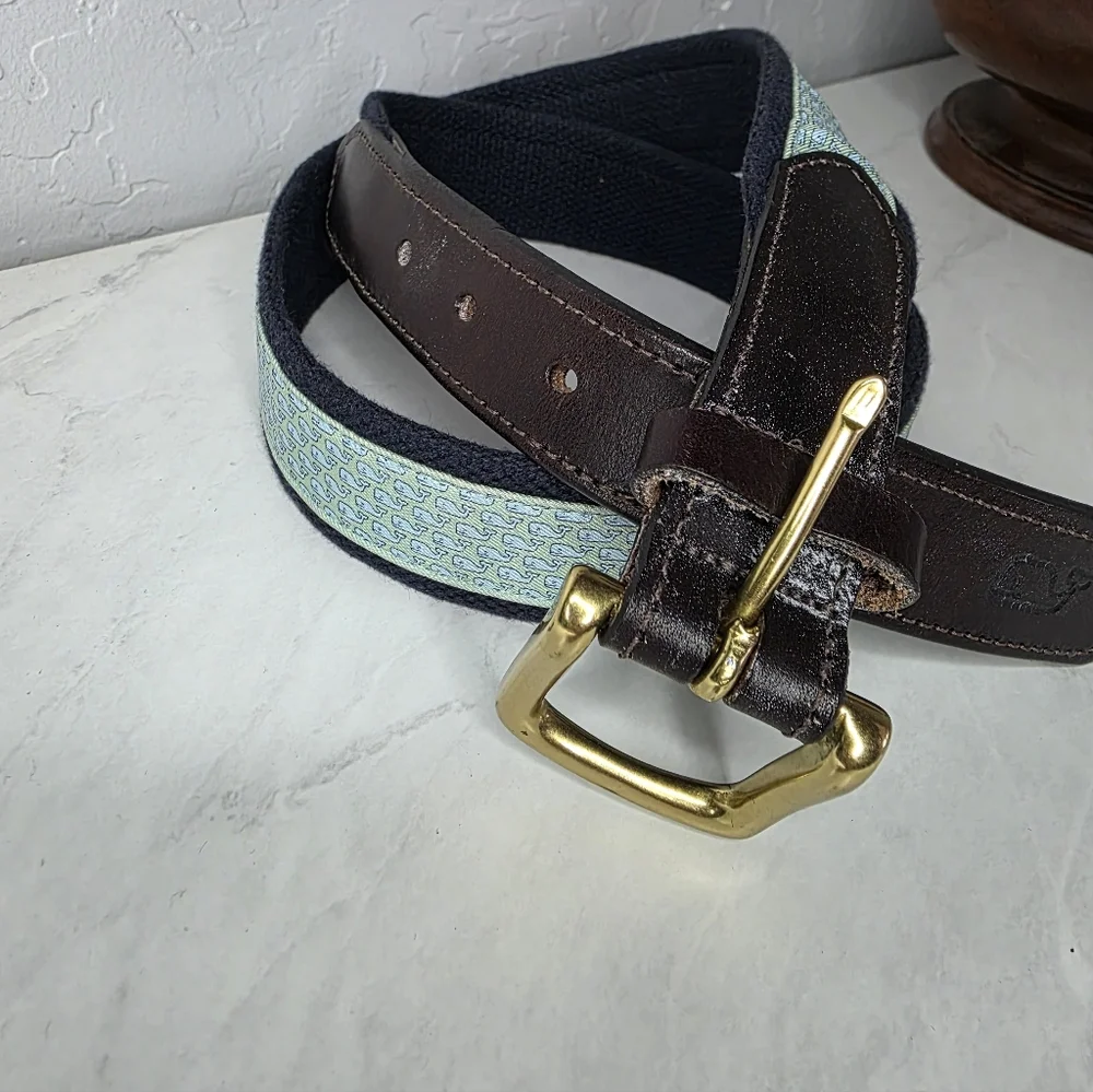 Vineyard Vines Canvas & Leather Belt